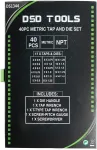 DSDTOOLS 40 TK. Poldi- ja keermel&otilde;ikurite komplekt DS1344