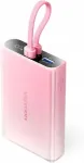 VENTION 10000mAh power bank with LED display, USB-C + Lightning + USB-A, 22.5W (pink)