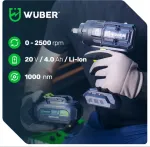 WUBER Brushless impact wrench 20 V W04604