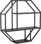 Home4you Seinariiul SEAFORD 77x22xH77cm, 3-riiuliga, must, melamiin, metall