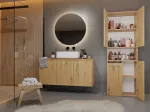 TOP E SHOP Topeshop NEL 1K DK ART KPL bathroom storage cabinet Oak