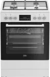 Pliit Beko Cooker | FBM62330GWDTN | Hob type Gas | Oven type Electric | White | Width 60 cm | Depth 60 cm | Grilling | LED | Energy efficiency class A | 72 L