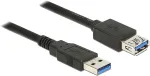 DeLOCK USB Verl. USB3.0 A -> A St/Bu 3.00m schwarz