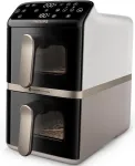 Frit&uuml;&uuml;r PHILIPS 4000 series NA462/80 fryer Double 10 L Stand-alone 2750 W Hot air fryer Black, Gold, Grey