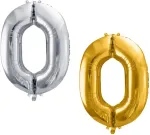 PartyDeco fooliumist &otilde;hupall, number 0, suur, 86 cm