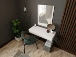 Cama MEBLE Dressing table with mirror PAFOS 80x41.6x100 valge matte