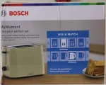 Bosch SALE OUT. TAT3M127 MyMoment Compact toaster, 950 W, 2 slots, Beige | SALE OUT. Compact Toaster | TAT3M127 MyMoment | Number of slots 2 | Housing material Plastic | Beige | DAMAGED PACKAGING AND ITEM BODY (EDGE)