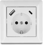DELOCK Einbausteckdose mit 2 USB Ladeports, 1 x USB Typ-A und 1 x USB Type-C&trade; mit PD 3.0, 18 W