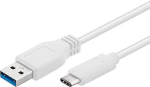 PREMIUMCORD USB-C/male - USB 3.0 A/Male, white, 0.5m