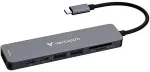 VERBATIM USB-C Essentials Multiport Hub, Card Reader, Docking Station, Silver