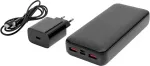 Fellowes Platinet SET 3in1 Powerbank 20000 mAh + Charger 20W Power Delivery, USB-C cable 1m, black