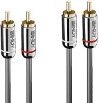 Lindy Cromo Line - Audiokabel - RCA (M) bis RCA (M) - 1,0m - Anthrazit - rund (35345)