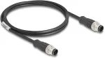 DELOCK M12 Kabel A-kodiert 8 Pin Stecker zu Stecker PVC 1 m