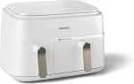 Frit&uuml;&uuml;r PHILIPS 3000 series NA353/10 fryer Double 9 L Stand-alone 2750 W Hot air fryer Silver, White