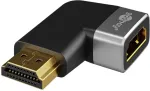 Goobay HDMI Angled Adapter 270&deg; Horizontal, 8K @ 60 Hz, Gold-Plated, Black/Silver | 72012