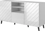 Cama MEBLE ABETO chest of drawers 150x42x82 valge glossy