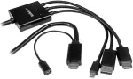 StarTech.com 2m HDMI, DisplayPort oder Mini DisplayPort auf HDMI Konverter Kabel - HDMI, DP oder Mini DP zu HDMI Adapterkabel - Videoanschlu&szlig; - DisplayPort / HDMI - HDMI, DisplayPort, Mini DisplayPort (M) bis HDMI, Mikro-USB Typ B (nur Strom) - 2 m - ...