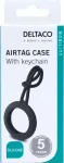Deltaco Apple AirTag &uuml;mbris, silikoon, riidepuu, must