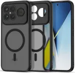 Tech-Protect Kaitse&uuml;mbris Magmat MagSafe, Xiaomi Poco F8 Ultra, matt l&auml;bipaistev musta &auml;&auml;rega, Qi2/MagSafe &uuml;hilduv,