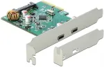 DELOCK PCI Express x4 Card to 2 x external SuperSpeed USB 10 Gbps (USB 3,1 Gen 2) USB Type-C female - USB-Adapter - PCIe 3.0 x4 Low-Profile - USB-C 3,1 Gen 2 x 2 (90397)
