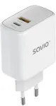SAVIO LA-06 USB Type A & C Quick Charge Power Delivery 3.0 Indoor Tablet, Telephone White AC Fast charging