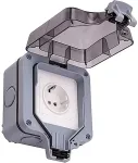 HISMART Weatherproof Switched Socket, 1Ch, IP66, EU