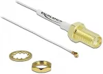 DELOCK Antennenkabel SMA Buchse zum Einbau zu I-PEX Inc., MHF&reg; 4 Stecker 0.81, 20 cm Gewindel&auml;nge 10 mm wei&szlig;