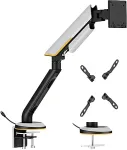 NONAME Heavy-Duty Single Monitor 24"-57" Gas Spring Arm Mount, RGB Lighting, Gray