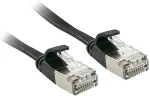 Lindy - Patch-Kabel - RJ-45 (M) bis RJ-45 (M) - 30 cm - U/FTP - CAT 6a - geformt, ohne Haken, flach - Schwarz