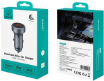 Usams Car Charger CC327 Aluminum 45W USB-A USB-C Tarnish