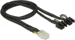 DeLOCK PCI Express Stromkabel 6 Pin Buchse > 2 x 8 Pin Stecker 30 cm