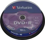 Toorikud VERBATIM 1x10 DVD+R 4,7GB 16x Speed, matt silver Cakebox
