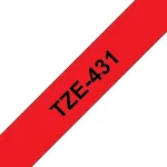 Brother TZE-431 label-making tape Black on red