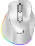 Hiir Genius Ergo 9000S Pro/Ergonomick&aacute;/Optick&aacute;/Pro prav&aacute;ky/2 400 DPI/USB+BT/B&iacute;l&aacute;