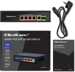 QOLTEC Ethernet PoE SWITCH 4x RJ45 PoE 1x RJ45Upli