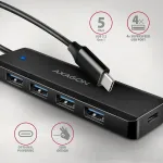 AXAGON I/O HUB USB-C TRAVEL/0.19M HUE-C1C