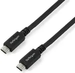 StarTech.com USB-C auf USB-C Kabel mit 5A Power Delivery - St/St - 1,8m - USB 3.0 (5Gbit/s) - USB-IF zertifiziert - USB Typ C Kabel - USB-Kabel - USB-C (M) gerade bis USB-C (M) gerade - USB 3.0 - 5 A - 1.8 m - 4K Unterst&uuml;tzung - Schwarz