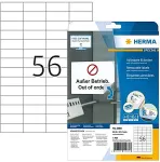 HERMA Special - Selbstklebende, abziehbare, matte Papieretiketten - wei&szlig; - 52,5 x 21,2 mm 1400 Etikett(en) (25 Bogen x 56) (5080)