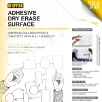 Bi-Office Valgetahvel iseliimuv Dry Erase Surface 60x90cm, valge