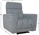 Home4you Tugitool BOSCO elektriline recliner 99x94xH102cm, sinakashall