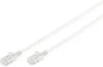 Digitus CAT 6 U-UTP Slim patch cord | Patch cord | Transparent red coloured connector for easy identification of Category 6 (250 MHz). Inner conductors: Copper (Cu) | Grey | 2 m | Modular RJ45 (8/8) plug