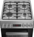 Pliit Beko Cooker | FSM52321DXDT | Hob type Gas | Oven type Electric | Stainless Steel | Width 50 cm | Depth 60 cm | Grilling | Energy efficiency class A | 60 L