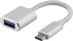 DELTACO USB-C 3.1 Gen 1 to USB-A OTG adapter, 3A, aluminum, silver / USBC-1276