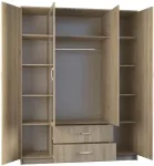 TOP E SHOP Topeshop ROMANA 160 SON bedroom wardrobe/closet 11 shelves 4 door(s) Oak