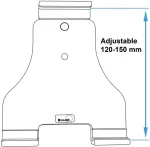 BRODIT holder, TS, height: 120 mm to 150 mm