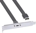 INLINE PCI slot bracket, USB-C to USB 3.2 front panel Key-A internal, 0.5m