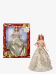 Mattel Barbie Signature 2025 Holiday Fashion Doll, Seasonal Collector, Blonde with Silver & Gold Gown