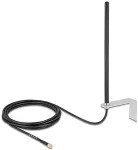 DeLOCK 5G LTE Antenne SMA Stecker 3 - 5 dBi omnidirektional starr mit Anschlusskabel RG-58, 3 m Wandmontage outdoor schwarz