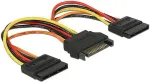DeLOCK Kabel Power SATA 15 Pin Stecker > 2 x Power SATA 15 Pin Buchse 15 cm