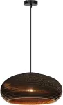 No name PENDANT LIGHT PAPER E27 BROWN/BLACK